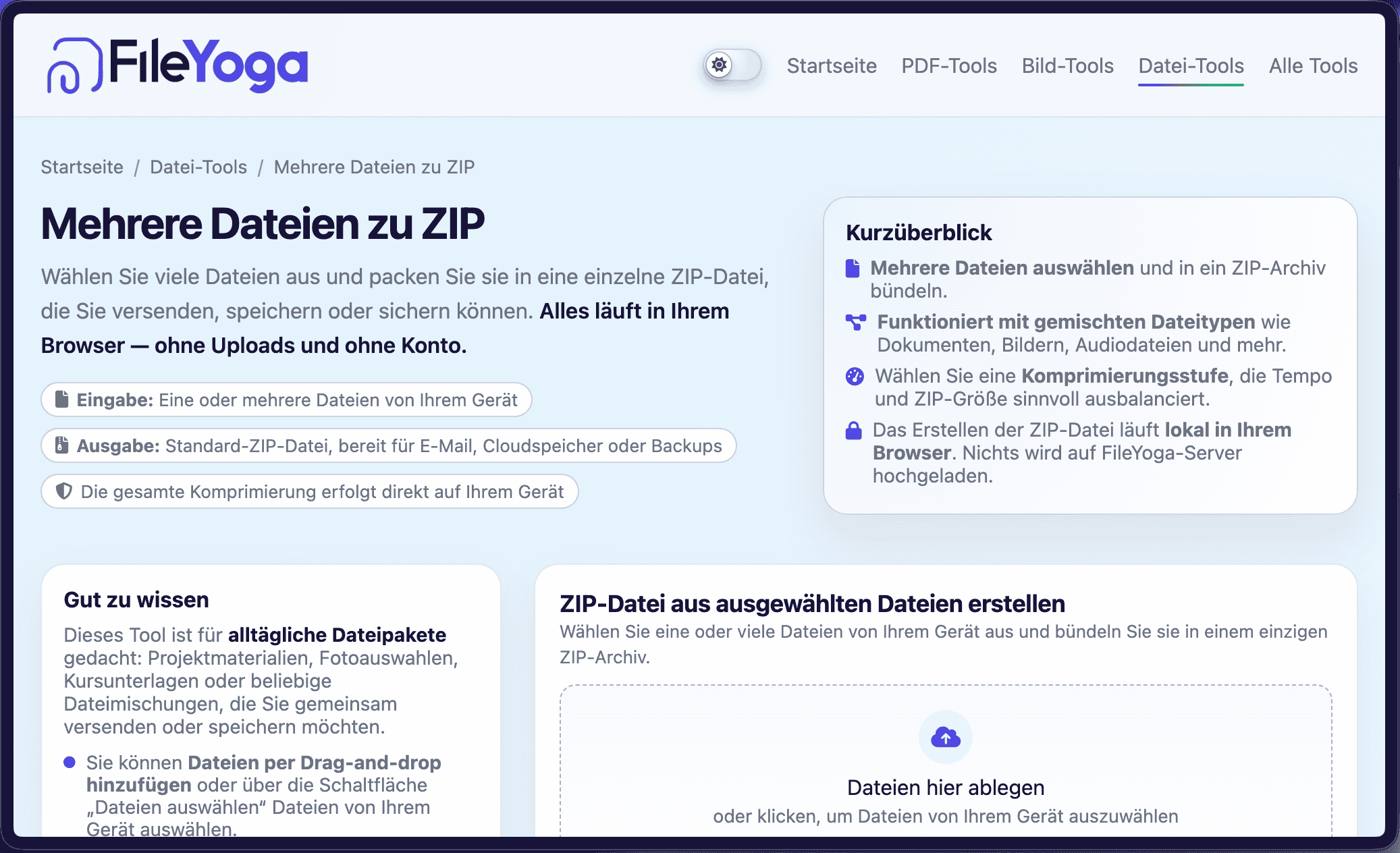 Mehrere Dateien zu ZIP — ZIP-Datei aus ausgewählten Dateien erstellen ...