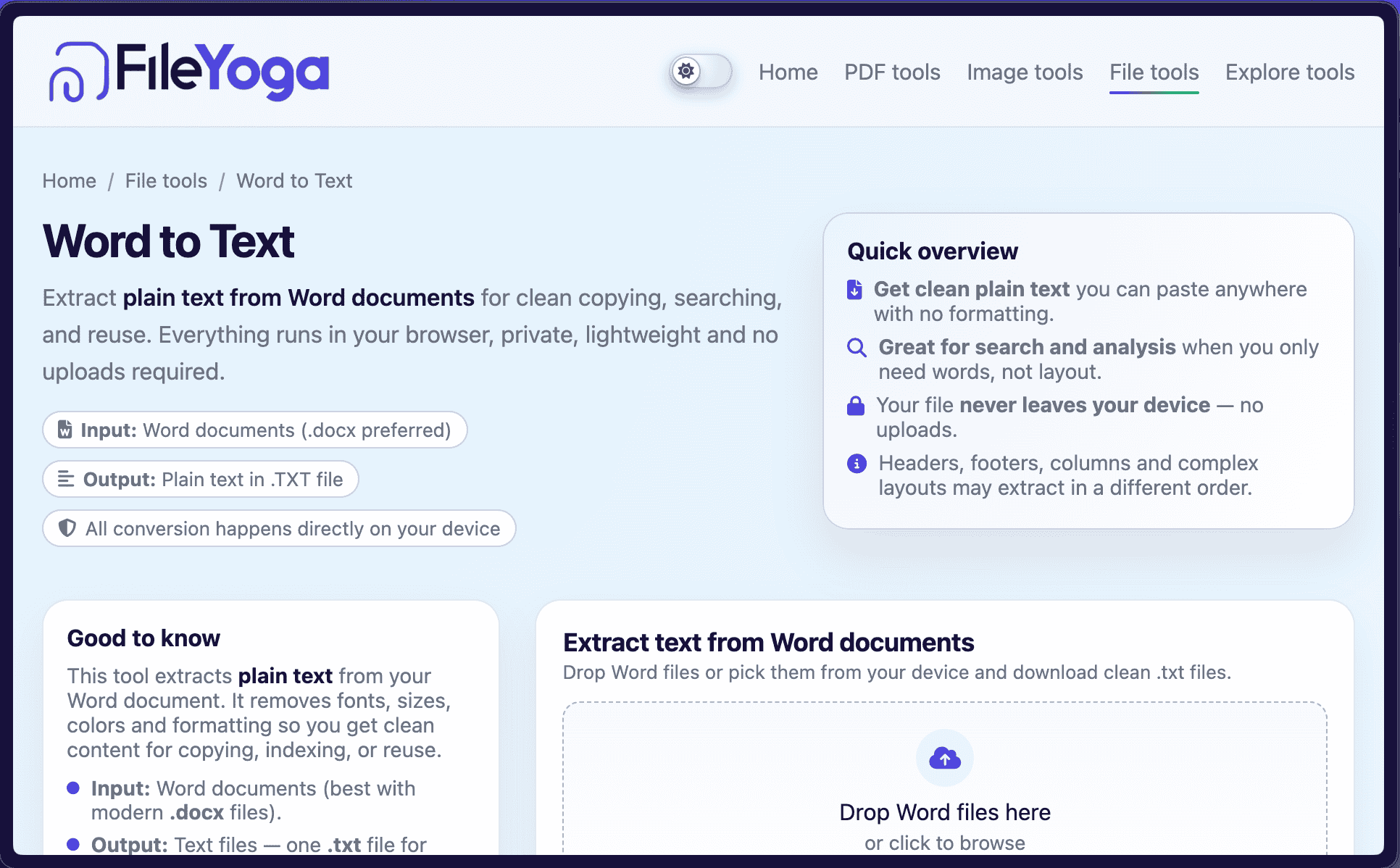Words To Text Word to Text Converter — extract plain text | FileYoga